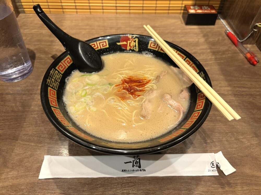 一蘭のとんこつラーメン