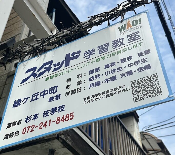 閑静な住宅街の中、看板が目印