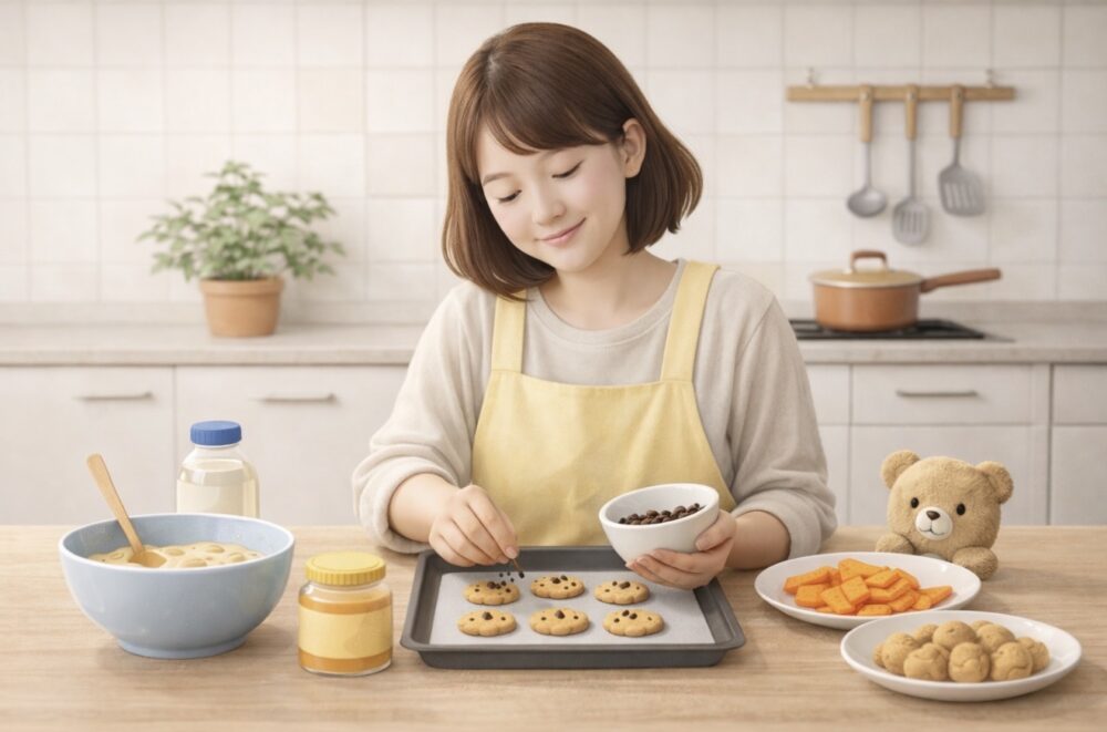 おやつを作る母親