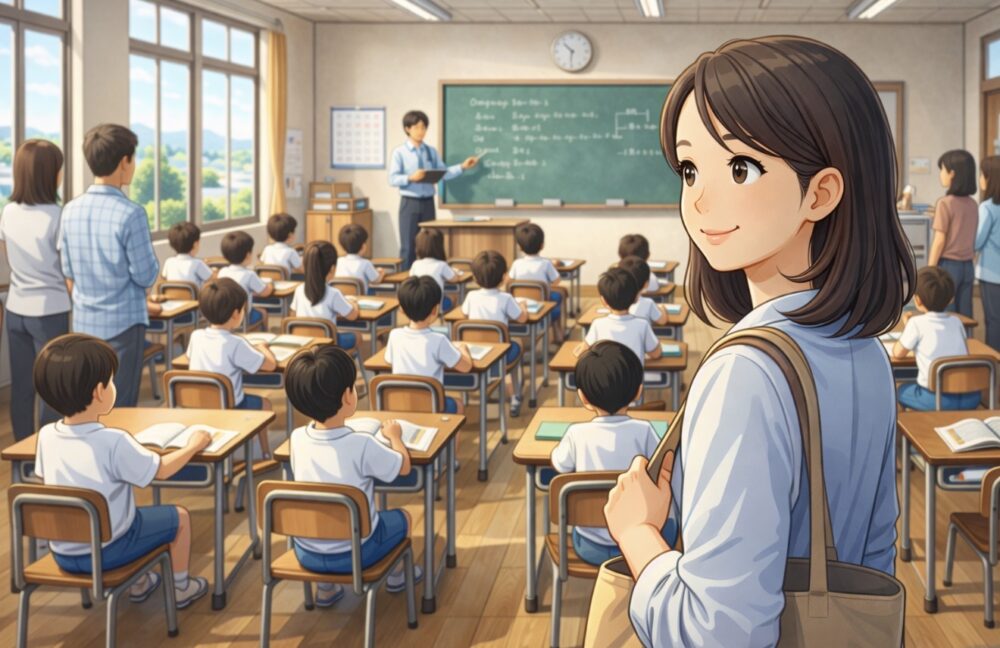 授業参観、小学校の教室