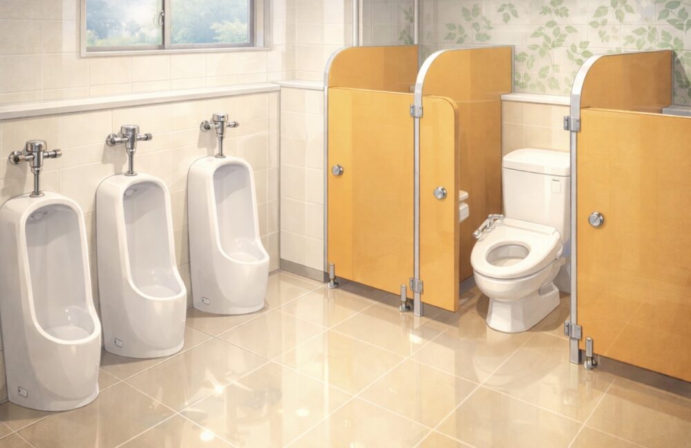 改修されたトイレ