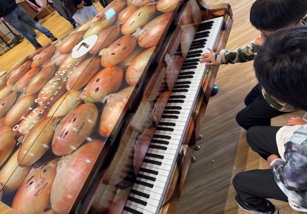玉ねぎ柄のピアノ
