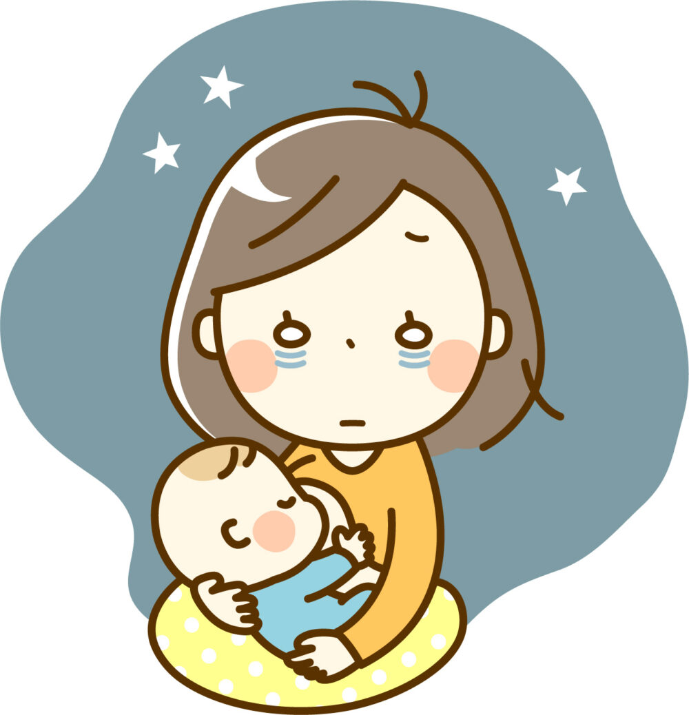 夜間授乳イラスト
