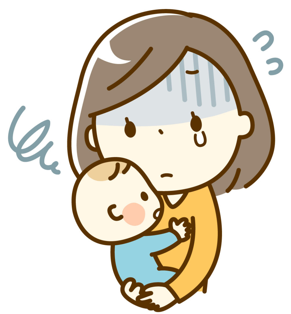 産後悩みイラスト