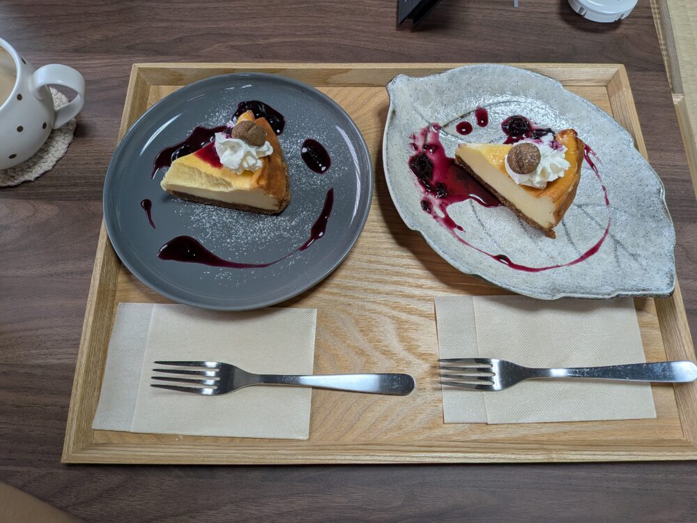 手作りチーズケーキの写真