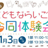 【11/3(祝)開催】習い事迷子のママ必見！「こどもならいごと教室合同体験会」＠大阪市西区
